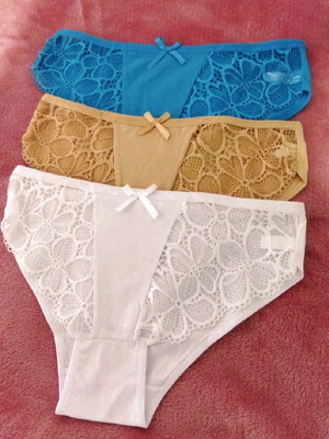 Σετ εσώρουχα 3 τμχ καινούργιο σε λευκό, μπεζ και μπλε