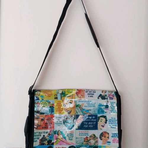 Vintage Comic & Retro Quotes Pop Art Messenger Laptop Bag