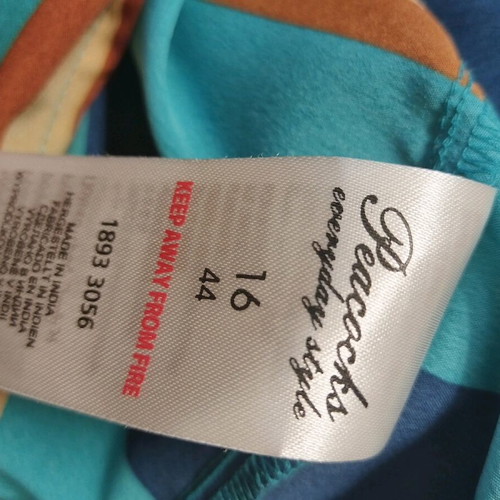 Peacocks summer dress like new, blue and brown