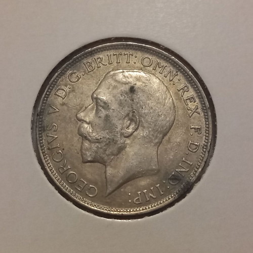 Silver coin 1 florin United Kingdom used 1918