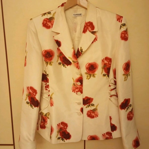 Cacharel women's white jacket with flowers like new, size 42