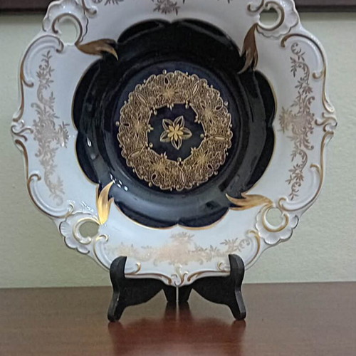 Weimar Cobalt Vintage Porcelain Large Platter like new, 32cm