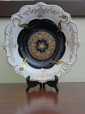 Weimar Cobalt Vintage Porcelain Large Platter like new, 32cm