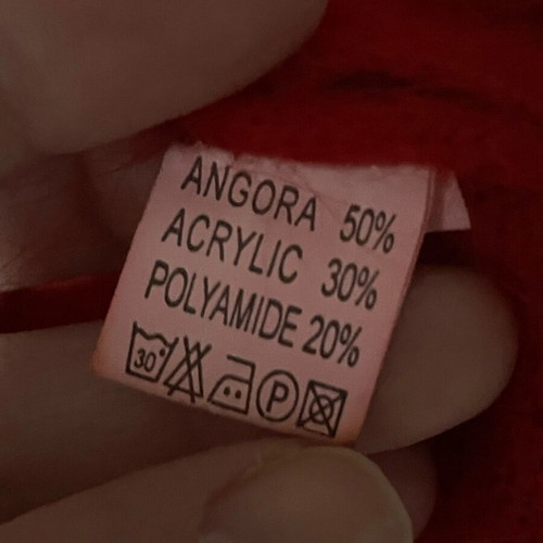 Angora sweater used, red, size S, Jessy Line Roma