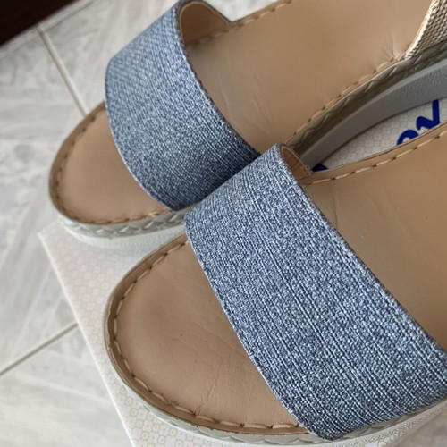 Parex flatform sandals size 40 like new, beige and blue