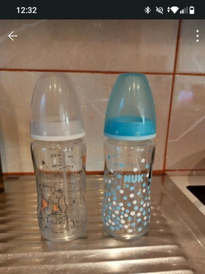 Μπουκάλια γυάλινα Nuk σαν καινούργια, σετ 2