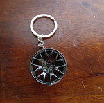 Car Wheel Rim Keychain silver