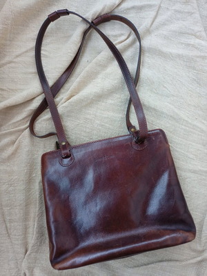 Gianni Conti Pennie shoulder bag used, brown genuine leather