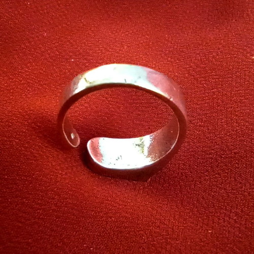 Minimalist 925 Silver Ring with Black Onyx, Adjustable