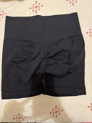 Cycling yoga mini shorts black like new with shaping bands