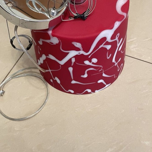 Glass multi-light red ceiling lamp like new
