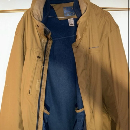 Quechua Men's Jacket XXL Like New with Fleece Lining Blue Orange