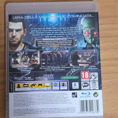 Binary Domain PS3 game, European version