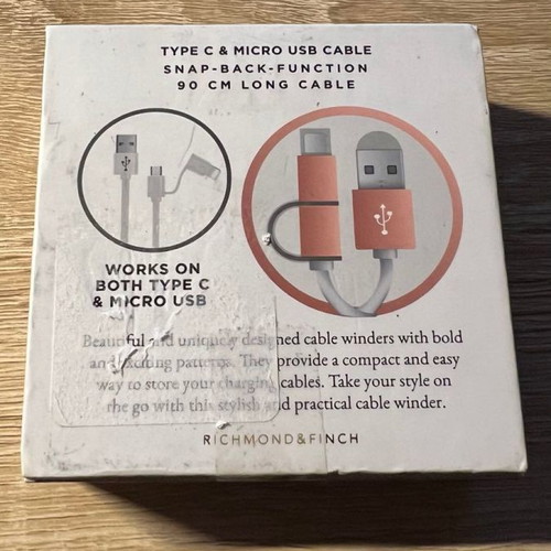 Richmond & Finch USB Type-C and Micro USB cable sealed