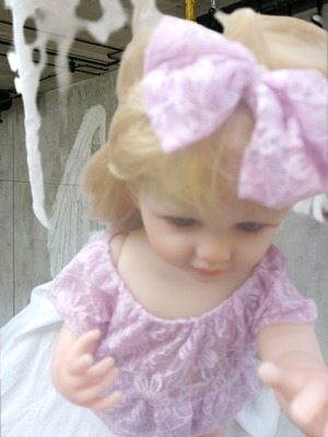 Lilac lace dress set for 0-3M with ribbon like new