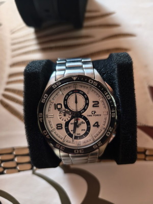 Time Force Swiss chronograph watch used, white