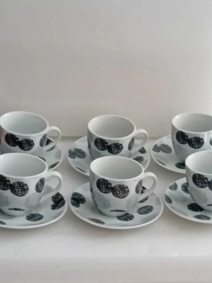 Coffee cup set porcelain pack of six like new