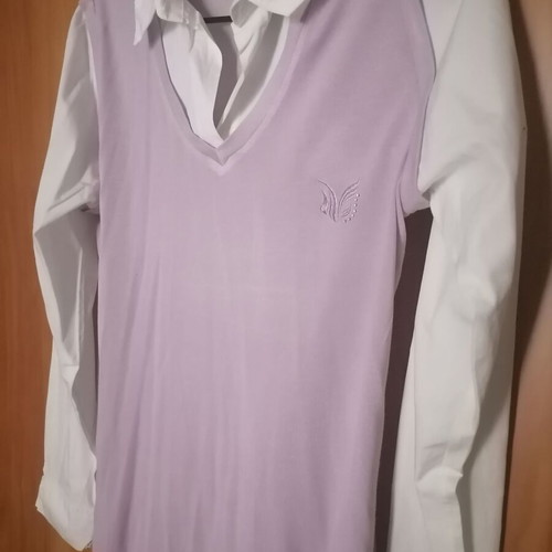Women's shirt with blouse effect lilac like new, size L