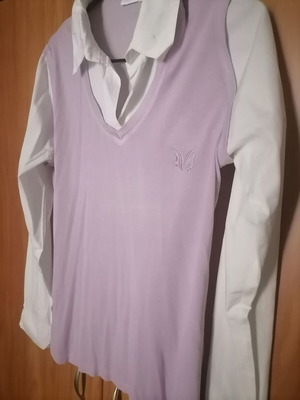 Women's shirt with blouse effect lilac like new, size L