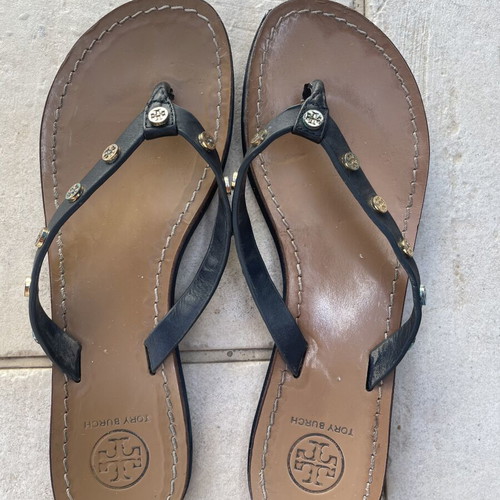 Tory Burch leather sandals used, blue size 39