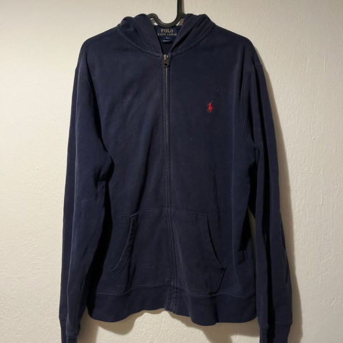 Polo Ralph Lauren zip-up hoodie used, size M, blue-turquoise