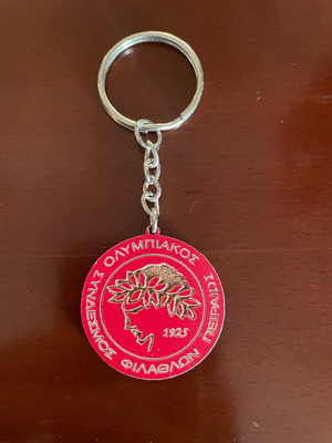 Olympiakos wooden keychain like new