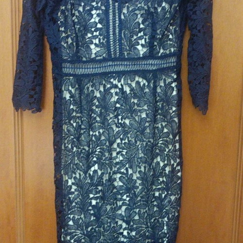 Formal dress new, blue lace with inner lining