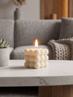 Bubble scented plant candle with golden orchid aroma, new