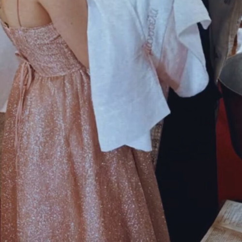 Dress with glitter like new, pink and gold midi A-line, size M