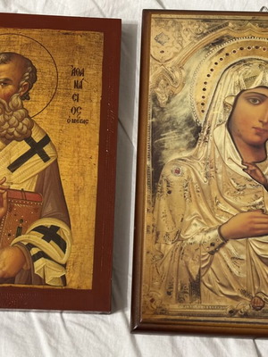 Saint Athanasios and Panagia icons like new