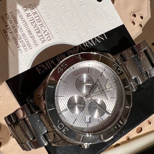 Emporio Armani Ceramica Chronograph Watch like new with certificate