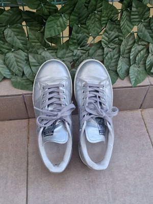 Adidas Stan Smith shoes used, silver, size 39.5