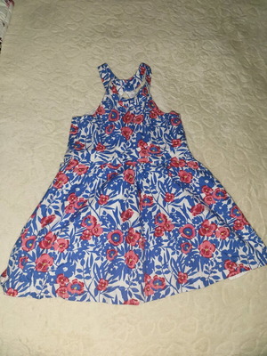 Children's dress like new for 6 years old, blue with open back