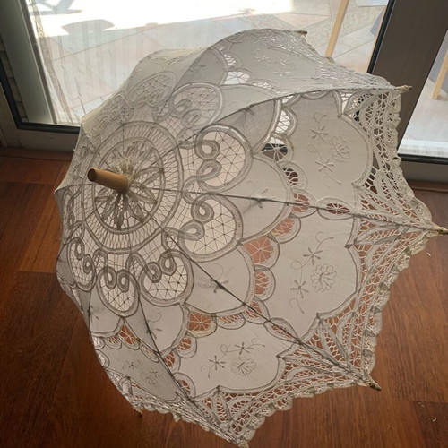 Handmade lace umbrella vintage like new
