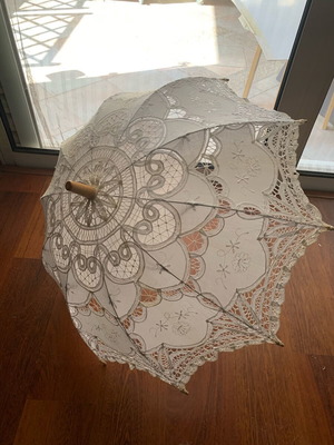 Handmade lace umbrella vintage like new