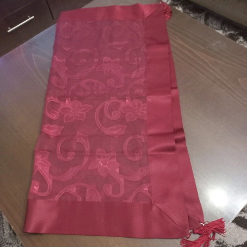 Tablecloth new in burgundy color with border A51