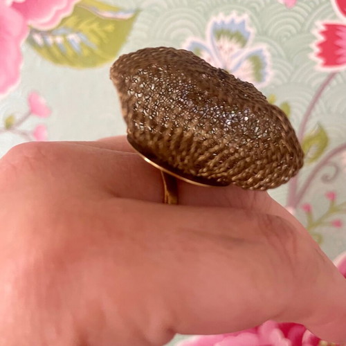 Soninke French Large Cooper Ring with Traditional Woven Design