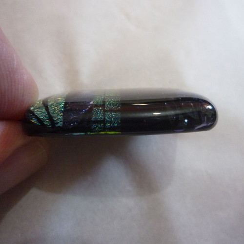 Handmade dichroic glass pendant necklace like new, multicolor