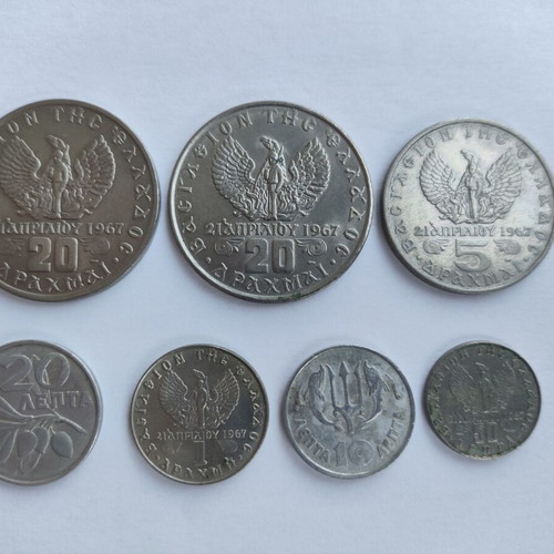 Collection of 170 Greek coins used (1954-2000)