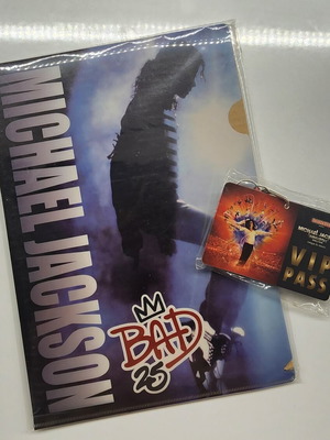 Michael Jackson bundle with Bad folder and Immortal Tour VIP card sealed