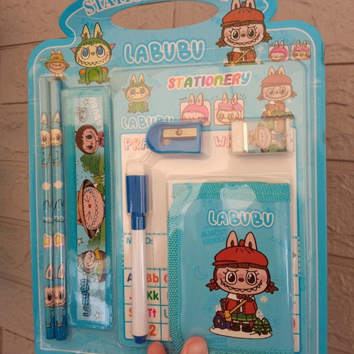 Labubu/Lafufu Blue Stationery Set Sealed