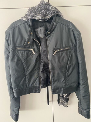Leather jacket black like new, 3/4 length, from Canada