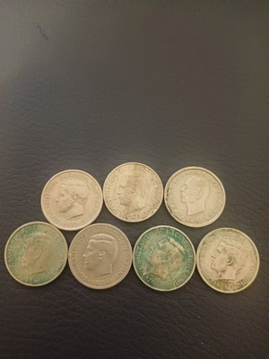 Κέρματα 50 λεπτών μεταχειρισμένα, σετ 7 τεμαχίων 1964-1973