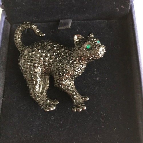 Panther brooch Swarovski used with black stones