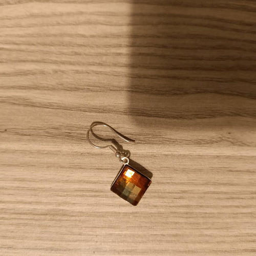 Majorica silver 925 necklace and earrings new with orange-green color
