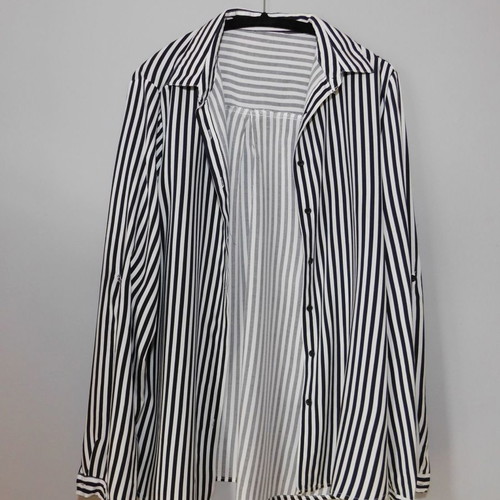 Striped black and white shirt used, size M/L