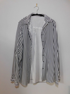 Striped black and white shirt used, size M/L