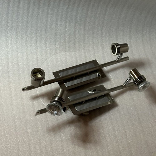 Stainless Steel Double Spot Wall Ceiling Lights Pair like new, 45 cm
