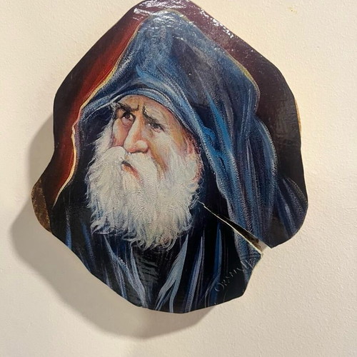 Saint Paisios image new, acacia wood with clear varnish