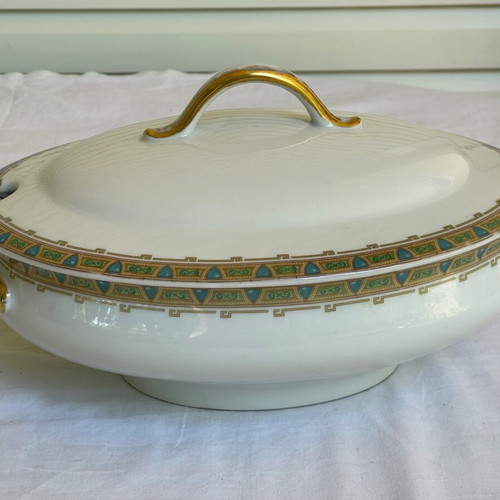Wm Guerin Limoges oval soup tureen used antique
